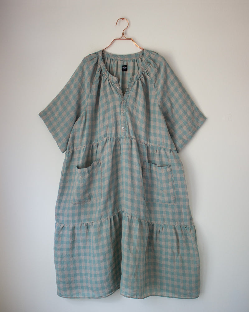 
            
                Load image into Gallery viewer, CALLIE DRESS - SEAGLASS GINGHAM
            
        